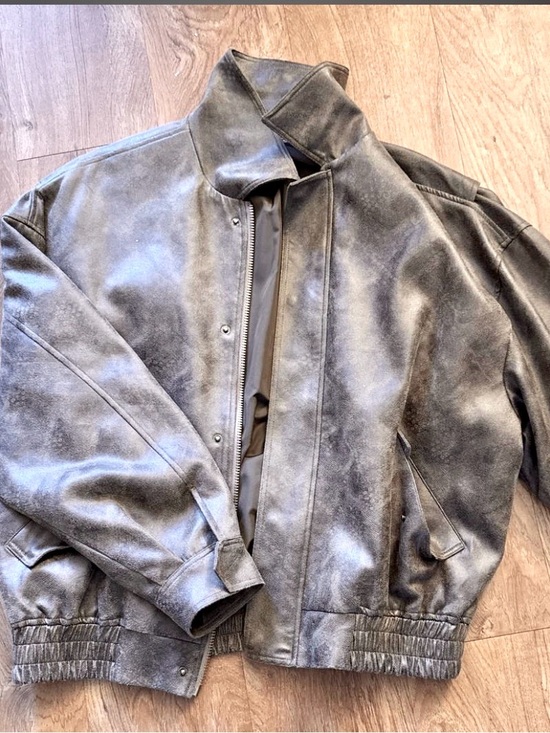 Lioness Jackets & Blazers - UPDATED Lioness crackle brown faux leather Bomber Jacket
